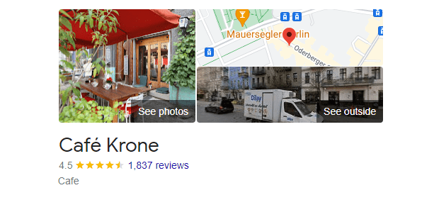 Café krone berlin coffee shop - map location and customer reviews