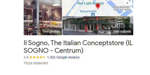 Il Sogno pizza restaurant amsterdam - customer reviews and map location