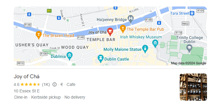 Joy of Chá dublin reviews and map location