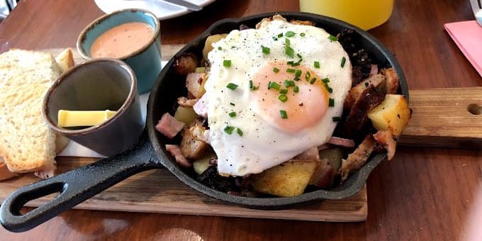 The Bakehouse Dublin delicious breakfast potatoes bacon and cheese