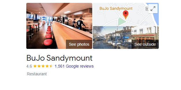 bujo sandymount dublin burger map location and customer reviews