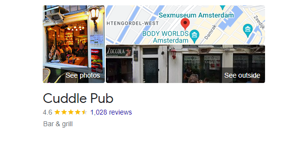 cuddle pub amsterdam - customer reviews and map location