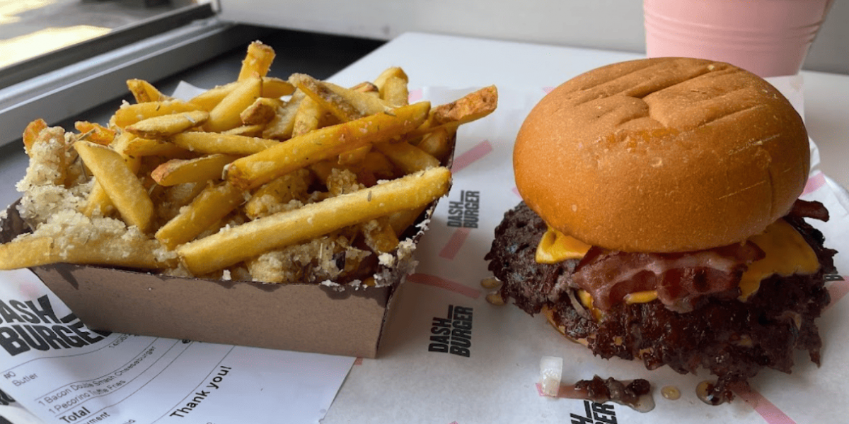 dash burger dublin restaurant smash burger with loaded fries