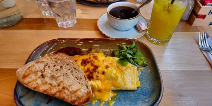 jay kays dublin cheesy breakfast and a coffee cup