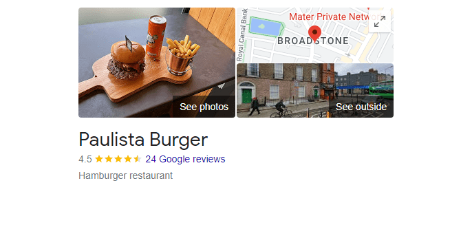 paulista burger restaurant dublin - customer reviews and map location