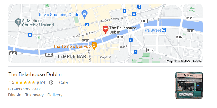 the bakehouse dublin reviws and map location