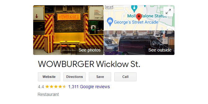 wowburger wicklow st. dublin customer reviews and map location