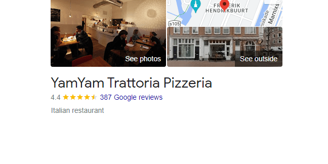 yamyam trattoria pizzeria amsterdam - customer reviews and map location