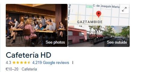 Cafeteria HD Madrid - Google Review