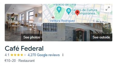 Federal Café Madrid - Google Review