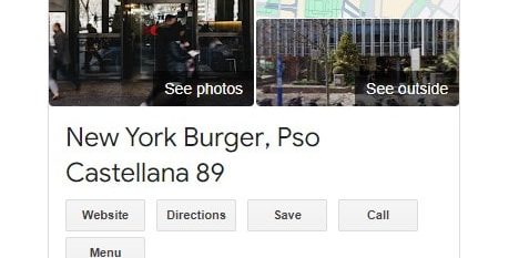 New York Burger Madrid - google review