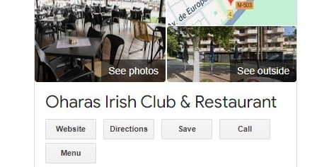 Oharas Irish Club & Restaurant Madrid - Google Review