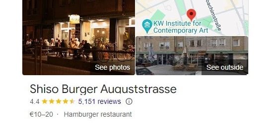 Shiso burger Auguststrasse Berlin - customer rating and reviews