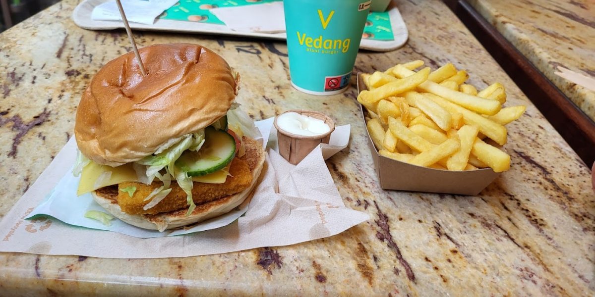 Vedang plant Burger Berlin - vegan burger with french fries